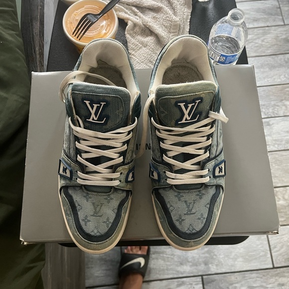 Louis Vuitton Men's Denim Blue Sneakers - Picture 2 of 5